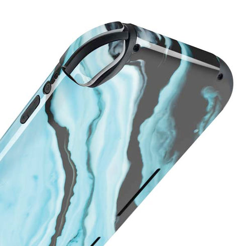 Aqua Blue Marble Ink Nintendo Switch Lite Skin