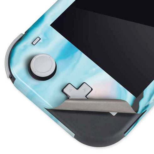 Aqua Blue Marble Ink Nintendo Switch Lite Skin