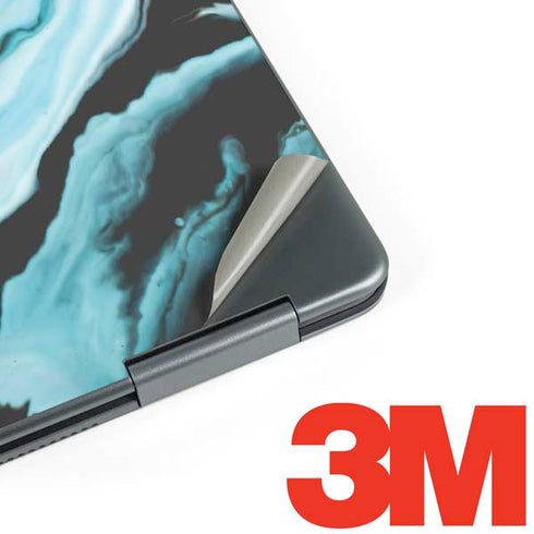 Aqua Blue Marble Ink Notebook 9 Pro 13in (2017) Skin