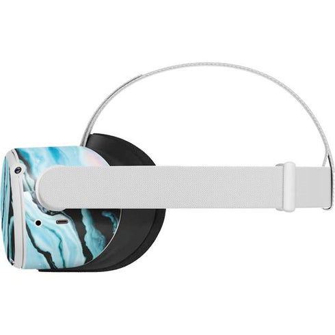 Aqua Blue Marble Ink Oculus Quest 2 Skin