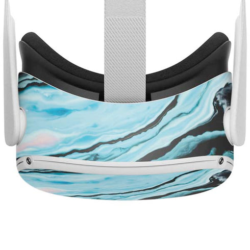 Aqua Blue Marble Ink Oculus Quest 2 Skin
