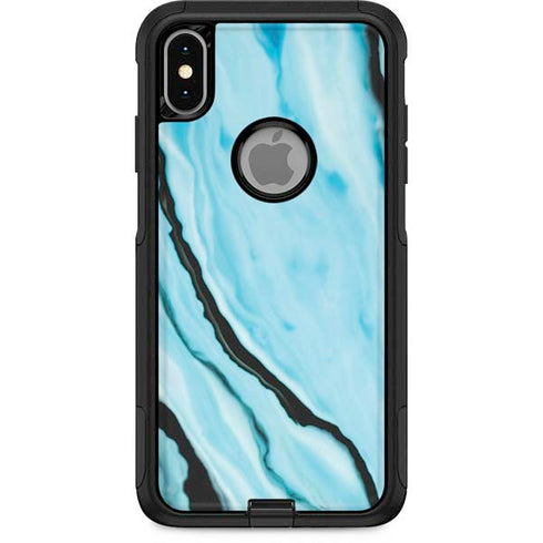 Aqua Blue Marble Ink Otterbox Commuter iPhone Skin