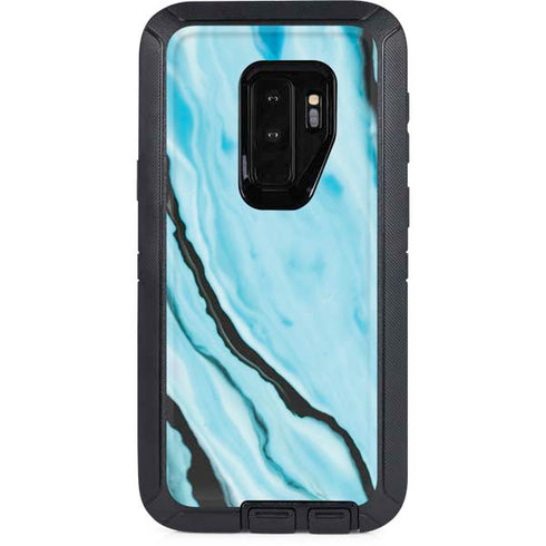 Aqua Blue Marble Ink Otterbox Defender Galaxy Skin