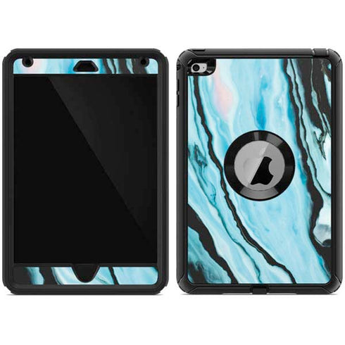 Aqua Blue Marble Ink Otterbox Defender iPad Skin