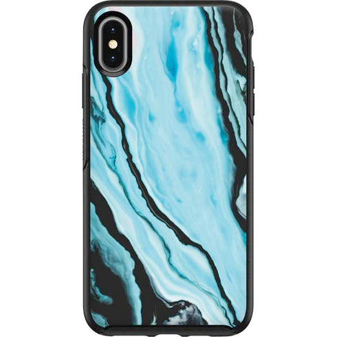 Aqua Blue Marble Ink Otterbox Symmetry iPhone Skin