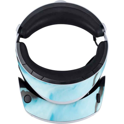 Aqua Blue Marble Ink PlayStation VR2 Skin