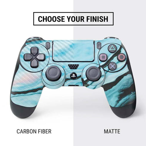 Aqua Blue Marble Ink PS4 Controller Skin