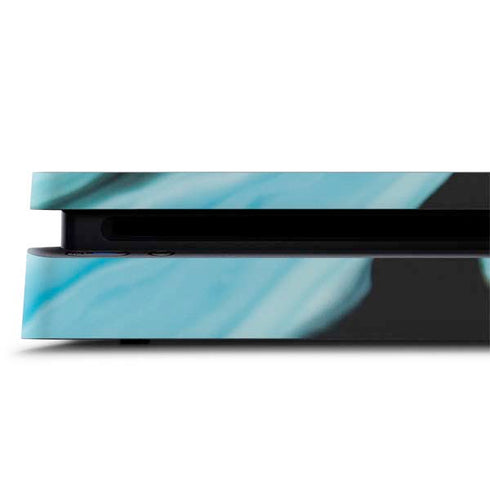 Aqua Blue Marble Ink PS4 Slim Skin