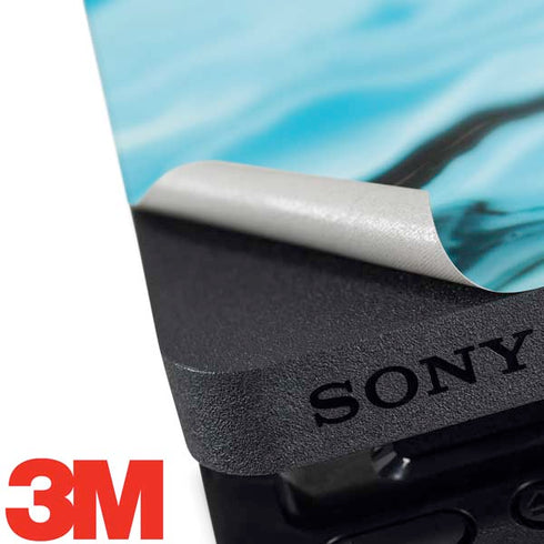 Aqua Blue Marble Ink PS4 Slim Bundle Skin