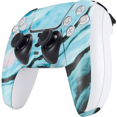 Aqua Blue Marble Ink PS5 Controller Skin