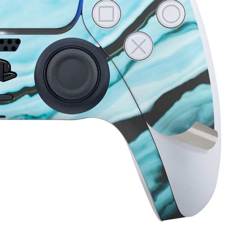 Aqua Blue Marble Ink PS5 Controller Skin