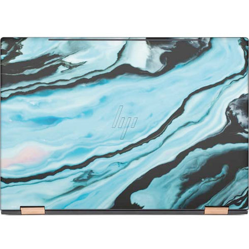 Aqua Blue Marble Ink HP Spectre Skin