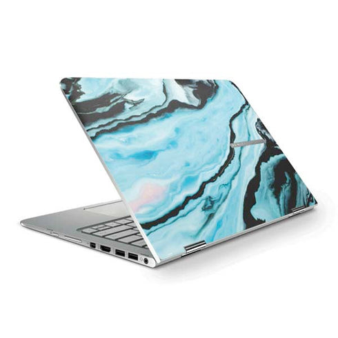 Aqua Blue Marble Ink HP Spectre Skin
