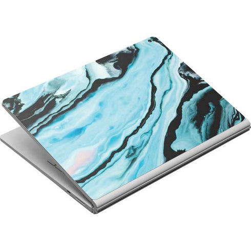 Aqua Blue Marble Ink Surface Book Skin