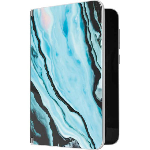 Aqua Blue Marble Ink Surface Duo Skin