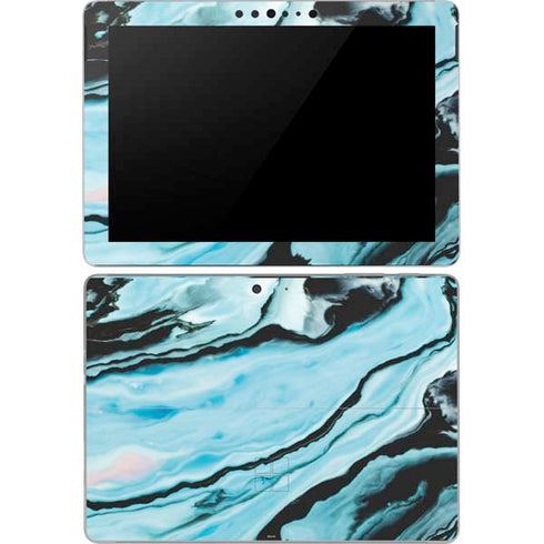Aqua Blue Marble Ink Surface Go Skin