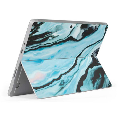 Aqua Blue Marble Ink Surface Go Skin