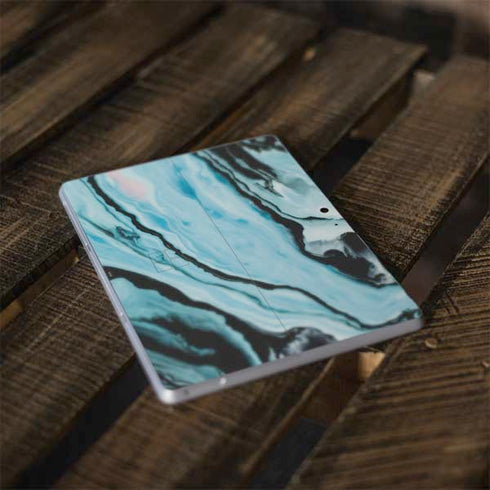 Aqua Blue Marble Ink Surface Go Skin