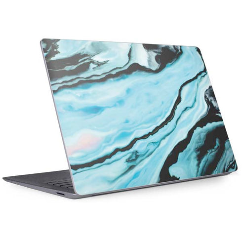 Aqua Blue Marble Ink Surface Laptop 3 13.5in Skin