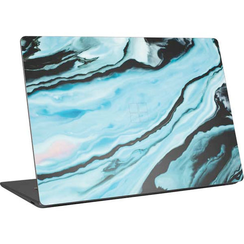 Aqua Blue Marble Ink Surface Laptop 4 15in Skin