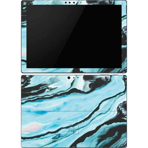 Aqua Blue Marble Ink Surface Pro 6 Skin