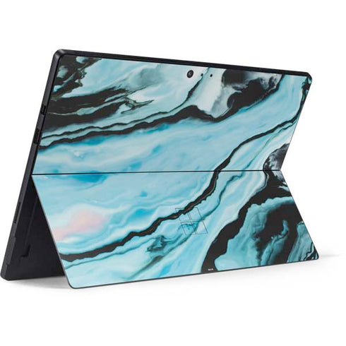 Aqua Blue Marble Ink Surface Pro 6 Skin
