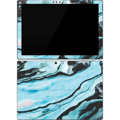 Aqua Blue Marble Ink Surface Pro 7 Skin