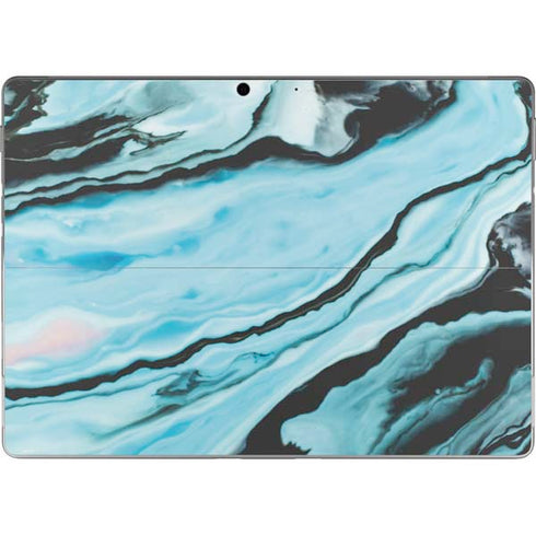 Aqua Blue Marble Ink Surface Pro 9 Skin