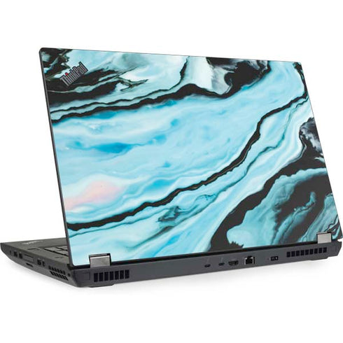 Aqua Blue Marble Ink Lenovo ThinkPad Skin