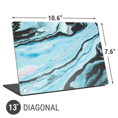 Aqua Blue Marble Ink Universal Laptop 13in (10.6 x 7.6in) Skin