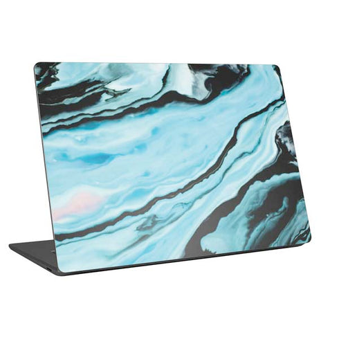 Aqua Blue Marble Ink Universal Laptop 18in (14.6 x 10.6in) Skin