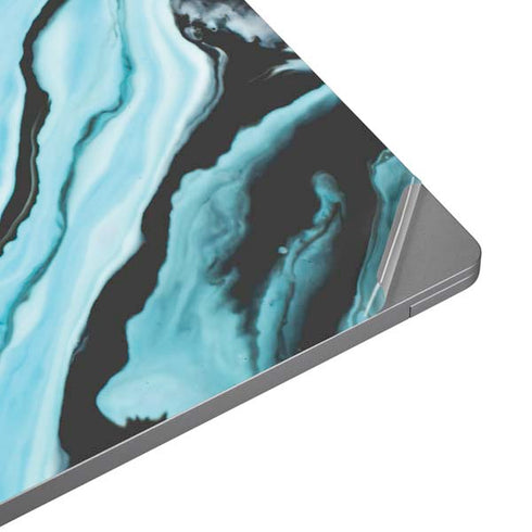 Aqua Blue Marble Ink Universal Laptop 18in (14.6 x 10.6in) Skin