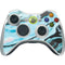 Aqua Blue Marble Ink Xbox 360 Wireless Controller Skin