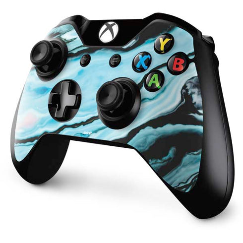 Aqua Blue Marble Ink Xbox One Controller Skin