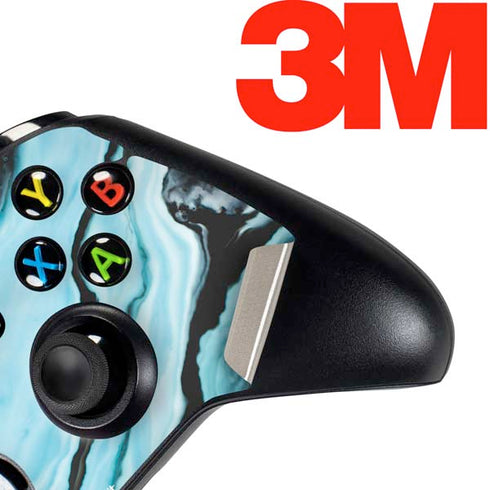 Aqua Blue Marble Ink Xbox One Controller Skin