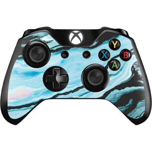 Aqua Blue Marble Ink Xbox One Controller Skin