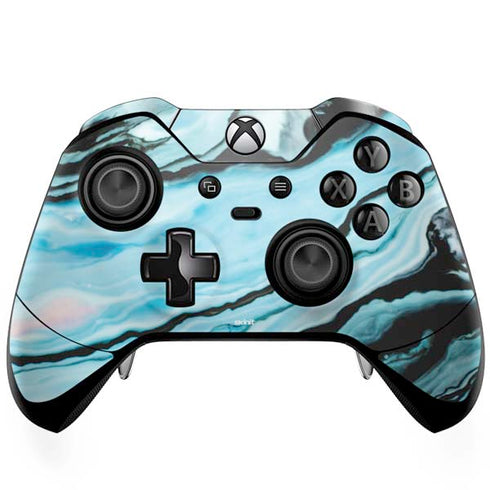 Aqua Blue Marble Ink Xbox One Elite Controller Skin