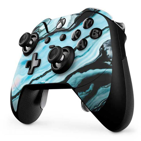 Aqua Blue Marble Ink Xbox One Elite Controller Skin