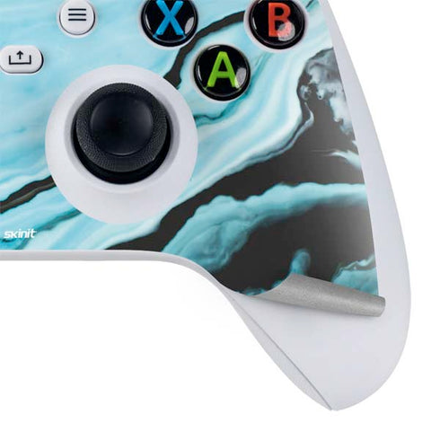Aqua Blue Marble Ink Xbox Series S Bundle Skin