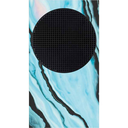 Aqua Blue Marble Ink Xbox Series S Console Skin