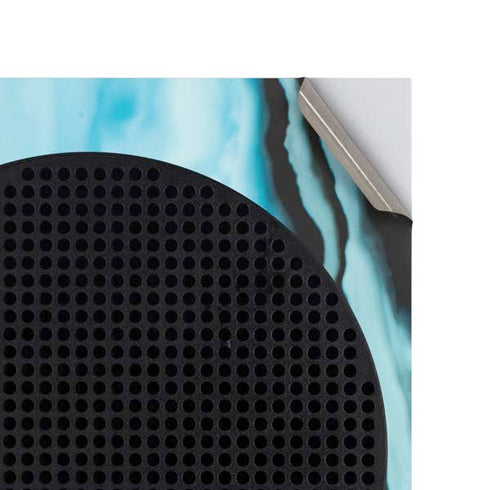Aqua Blue Marble Ink Xbox Series S Console Skin