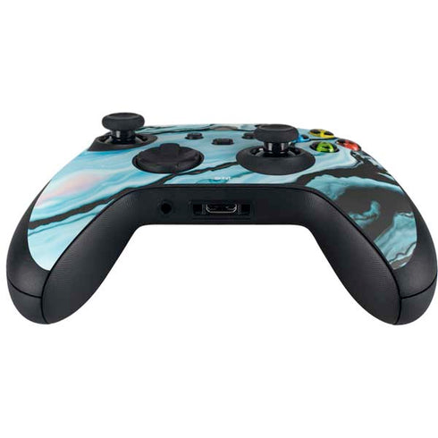 Aqua Blue Marble Ink Xbox Series X Controller Skin