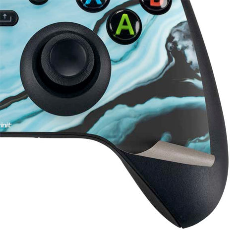Aqua Blue Marble Ink Xbox Series X Controller Skin