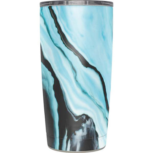 Aqua Blue Marble Ink Yeti 20oz Tumbler Skin