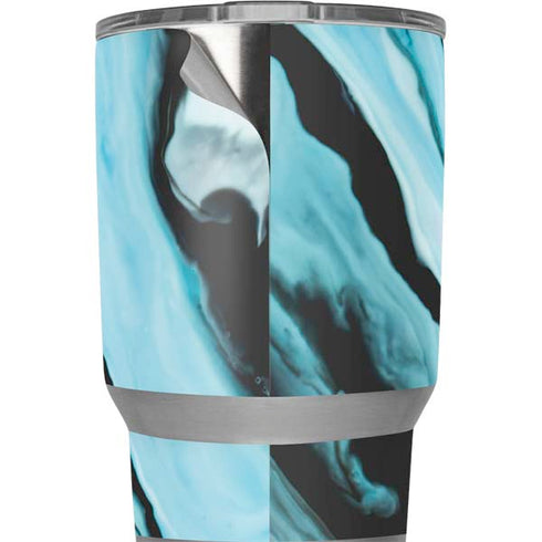 Aqua Blue Marble Ink Yeti 20oz Tumbler Skin