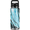Aqua Blue Marble Ink YETI Rambler 26oz Bottle Skin