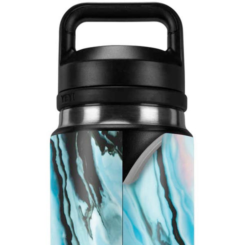 Aqua Blue Marble Ink YETI Rambler 26oz Bottle Skin
