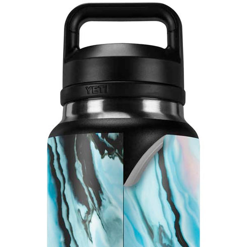 Aqua Blue Marble Ink YETI Rambler 36oz Bottle Skin