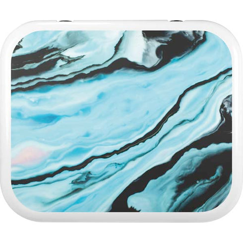 Aqua Blue Marble Ink YETI Roadie 24 Hard Cooler Skin