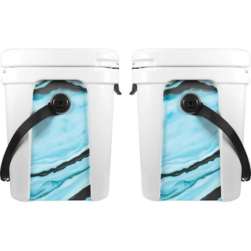 Aqua Blue Marble Ink YETI Roadie 24 Hard Cooler Skin